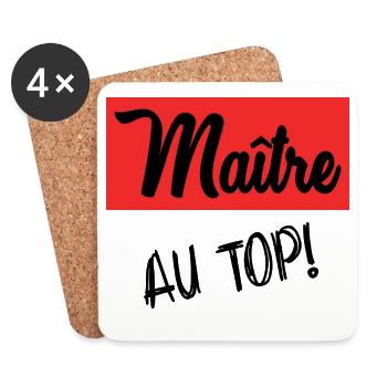MASTER. MASTER. THANK YOU. THANK YOU MASTER - Coasters (set of 4) - white - Front