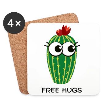 free hugs cactus - Untersetzer (4er-Set) - Weiß - Vorne