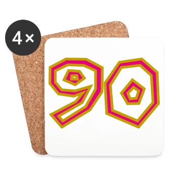 90. 90 JAHRE. 90-JÄHRIGES JUBILÄUM. 90-JÄHRIGES JUBILÄUM. - Untersetzer (4er-Set) - Weiß - Vorne