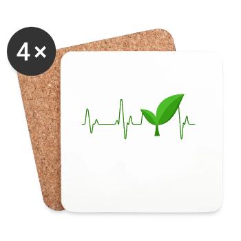 Vegan - Dessous de verre (lot de 4) - blanc - Devant