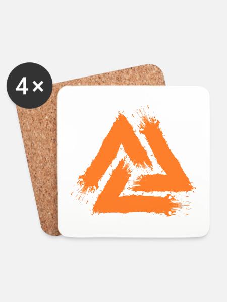 Valknut Symbol - Untersetzer (4er-Set) - Weiß