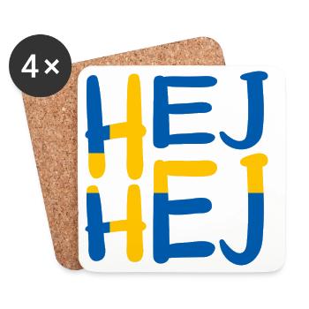 HEJ HEJ SCHWEDEN - Untersetzer (4er-Set) - Weiß - Vorne