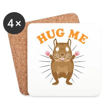 Hug Me Degu - Untersetzer (4er-Set) - Weiß - Vorne