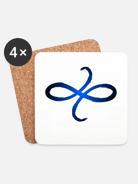 Keltische Symbole Freundschaft Blau - Untersetzer (4er-Set) - Weiß