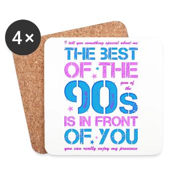 90er 90s Neunziger Jahre best of 90s - Untersetzer (4er-Set) - Weiß - Vorne