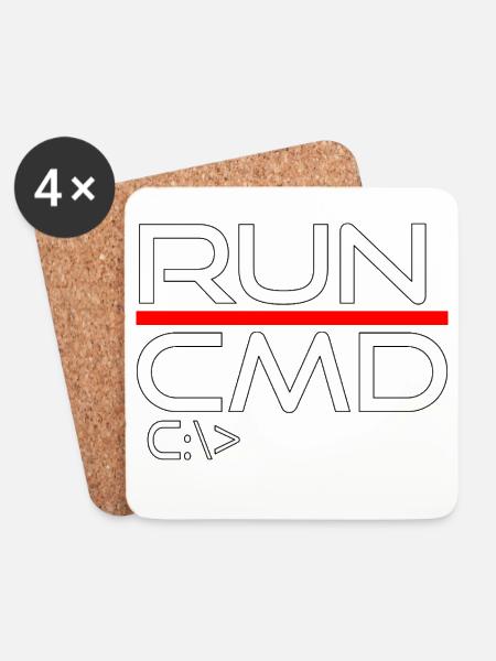 run cmd - Untersetzer (4er-Set) - Weiß