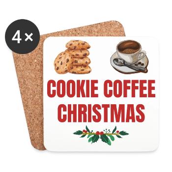 Cookie Coffee Christmas Eve - Coasters (set of 4) - white - Front
