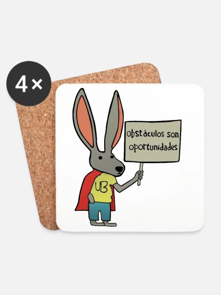 Maus - Hindernisse sind Chancen - Untersetzer (4er-Set) - Weiß