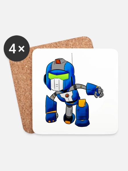 Robot - Untersetzer (4er-Set) - Weiß