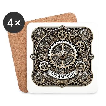 Steampunk Logo - Coasters (set of 4) - white - Front