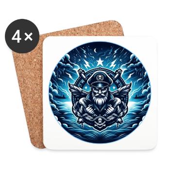 Captain in the Storm Logo - Coasters (set of 4) - white - Front