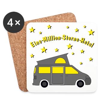 eine million sterne hotel campingbus - Untersetzer (4er-Set) - Weiß - Vorne