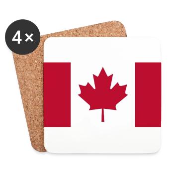 Drapeau canada drapeau érable Canada Day 1867 Toronto - Dessous de verre (lot de 4) - blanc - Devant