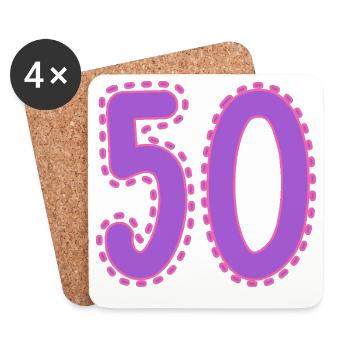 50. 50 YEARS. 50th ANNIVERSARY. 50TH ANNIVERSARY. - Coasters (set of 4) - white - Front