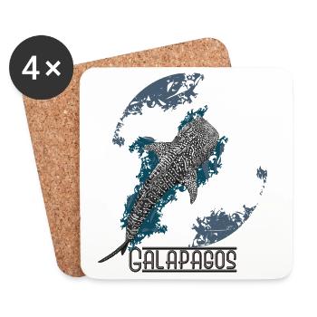 Walhai der Galapagos-Inseln - Untersetzer (4er-Set) - Weiß - Vorne
