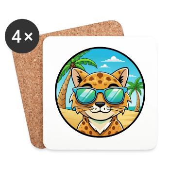 Australische gefleckte Nebelkatzenrasse Cartoon Beach - Untersetzer (4er-Set) - Weiß - Vorne