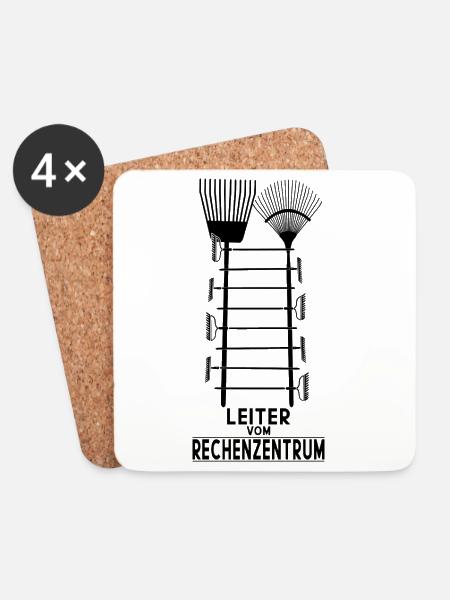 LEITER VOM RECHENZENTRUM - Untersetzer (4er-Set) - Weiß