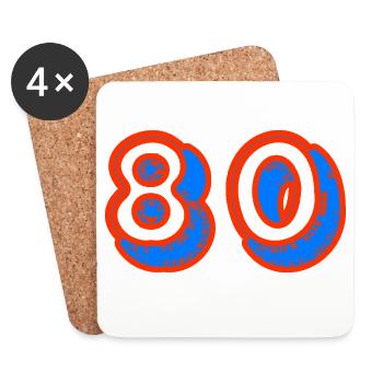 80. 80 JAHRE. 80-JÄHRIGES JUBILÄUM. 80. GEBURTSTAG. - Untersetzer (4er-Set) - Weiß - Vorne
