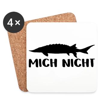 Stör mich nicht - Störsilhouette mit Spruch - Untersetzer (4er-Set) - Weiß - Vorne
