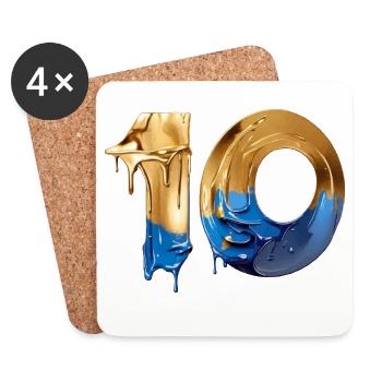 NON. 10 NUMÉRO 10 COOL 10E ANNIVERSAIRE - Dessous de verre (lot de 4) - blanc - Devant
