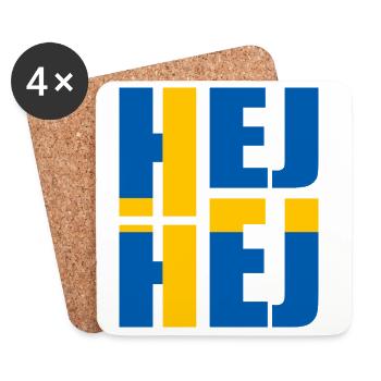SCHWEDISCH HEJ HEJ SCHWEDEN - Untersetzer (4er-Set) - Weiß - Vorne