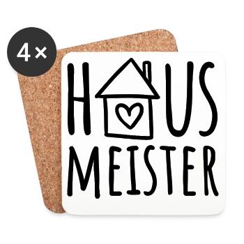 Hausmeister - Untersetzer (4er-Set) - Weiß - Vorne