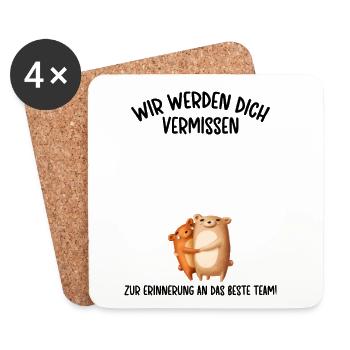 Wir werden dich Vermissen beste Team Abschied - Untersetzer (4er-Set) - Weiß - Vorne