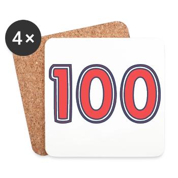 100. 100 YEARS. 100th ANNIVERSARY - Coasters (set of 4) - white - Front