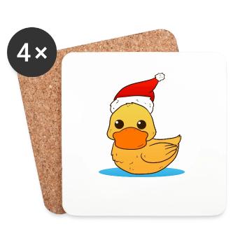 Christmas Duck - Untersetzer (4er-Set) - Weiß - Vorne