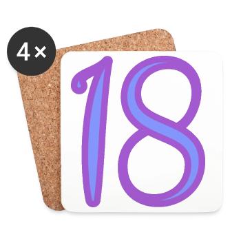 18. 18 JAHRE ALT. 18-JÄHRIGES JUBILÄUM. GEBURTSTAG 18 JAHRE. - Untersetzer (4er-Set) - Weiß - Vorne