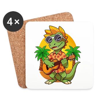 Lustige Eidechse Cartoon Sommer Strand Sonnenbrille - Untersetzer (4er-Set) - Weiß - Vorne