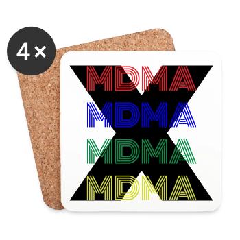 MDMA XTC Extasy - Untersetzer (4er-Set) - Weiß - Vorne