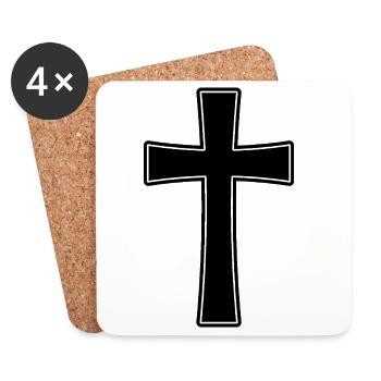 Cross religion Christian - Coasters (set of 4) - white - Front