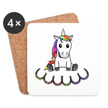 Einhorn Einhörner Kinder Kind - Untersetzer (4er-Set) - Weiß - Vorne