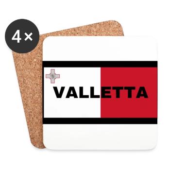 La Valette à Malte Drapeau - Dessous de verre (lot de 4) - blanc - Devant
