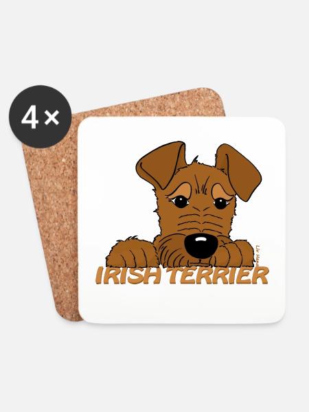 Irish Terrier Kopf - Untersetzer (4er-Set) - Weiß