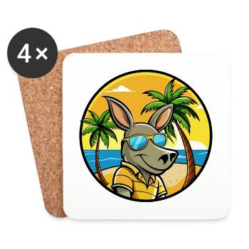 Aardvark Funny Cartoon Lunettes de soleil de plage d’été - Dessous de verre (lot de 4) - blanc - Devant