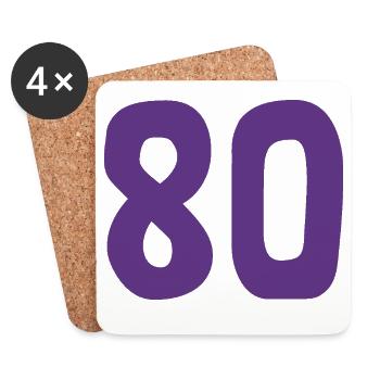 80. 80 JAHRE. 80-JÄHRIGES JUBILÄUM. 80. GEBURTSTAG. - Untersetzer (4er-Set) - Weiß - Vorne