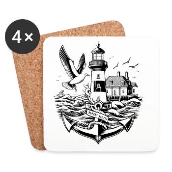 Coastal Landscape Moin Moin 2 - Coasters (set of 4) - white - Front