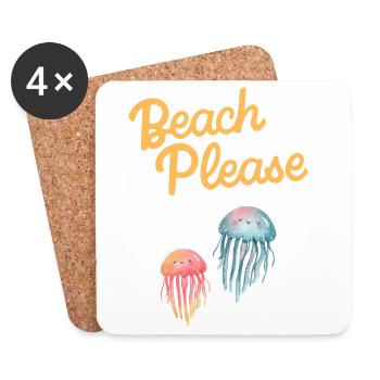 beach please Quallen - Untersetzer (4er-Set) - Weiß - Vorne