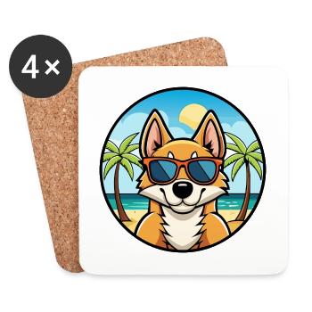Chilenische Foxterrier Hunderasse Cartoon Sonnenbrille - Untersetzer (4er-Set) - Weiß - Vorne