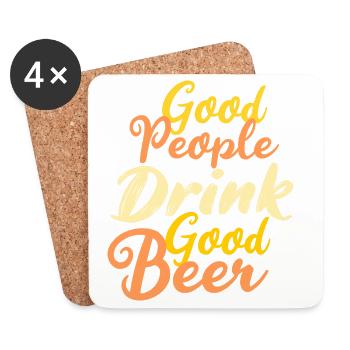 Gute Leute trinken gutes Bier - Untersetzer (4er-Set) - Weiß - Vorne