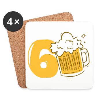 60 Years Old Beer Fan Birthday Gift Men - Coasters (set of 4) - white - Front