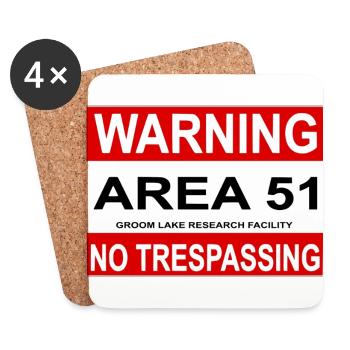 AREA 51 Shield - Coasters (set of 4) - white - Front
