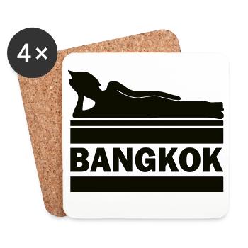 Bangkok Bouddha Thaïlande Temple Wat Pho Souvenir TH - Dessous de verre (lot de 4) - blanc - Devant
