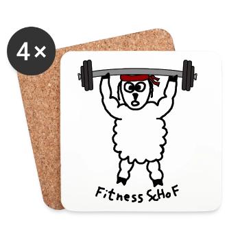 Fitness ScHoF - Untersetzer (4er-Set) - Weiß - Vorne