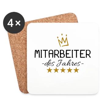 Mitarbeiter des Jahres - Untersetzer (4er-Set) - Weiß - Vorne
