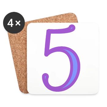 5. FIVE - Coasters (set of 4) - white - Front