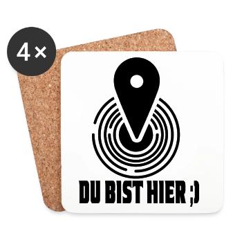 You are here, your current location - Coasters (set of 4) - white - Front