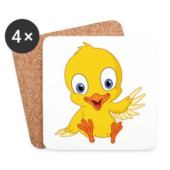 Süßer Küken - Untersetzer (4er-Set) - Weiß - Vorne